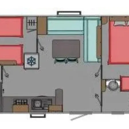 Kemp Confort Avec Terrasse Pour 4 Personnes A - Api-1-52-1098 *